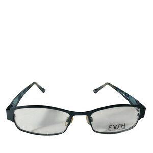 Fysh Urban Eyewear Eyeglasses 51-18-135 3480 Aqua/Blue Rectangle Frames Only UK